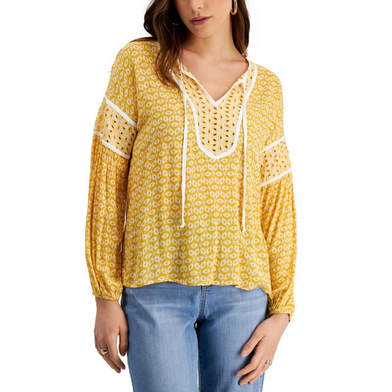 Fever Embroidered Peasant Top